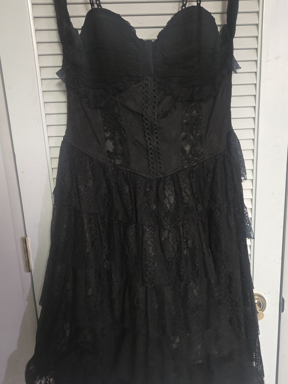 Punk Rave Vintage Gothic Dress. Lace Detail. Beading On Straps. Size 3xl.